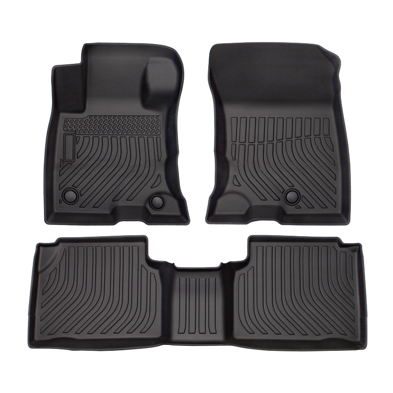 Rizline Perfect Fit 3D Car Floor Mats Compatible with VW T-ROC 2017-2022  Car Accessories 1st and 2nd Row Rubber Mats Cars TPE All Weather Odourless  Non-Slip Front and Rear Black : 